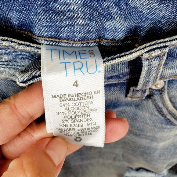 Time Tru Bermuda Jean Shorts Distressed New With Out Tag - Picture 7 of 7